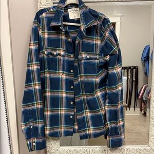 Abercrombie & Fitch Blue Plaid Casual Button Down Shirt